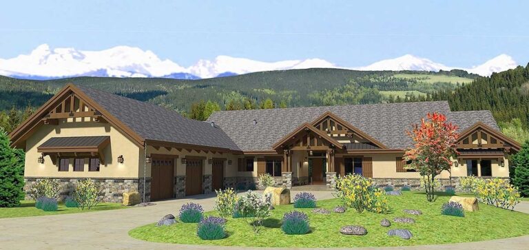 4-Bedroom 1-Story Country-Style Home With Bonus Lower Level and Outdoor Living Galore (Floor Plan)