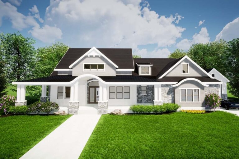 5-Bedroom 2-Story Modern Farmhouse with Expansive Outdoor Living and Walkout Basement (Floor Plan)