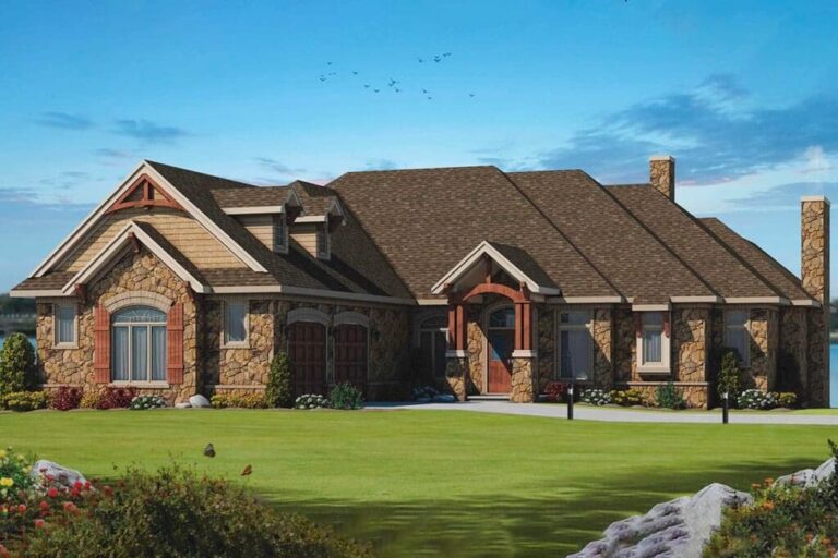 4-Bedroom 1-Story European Ranch Home with Walkout Basement (Floor Plan)