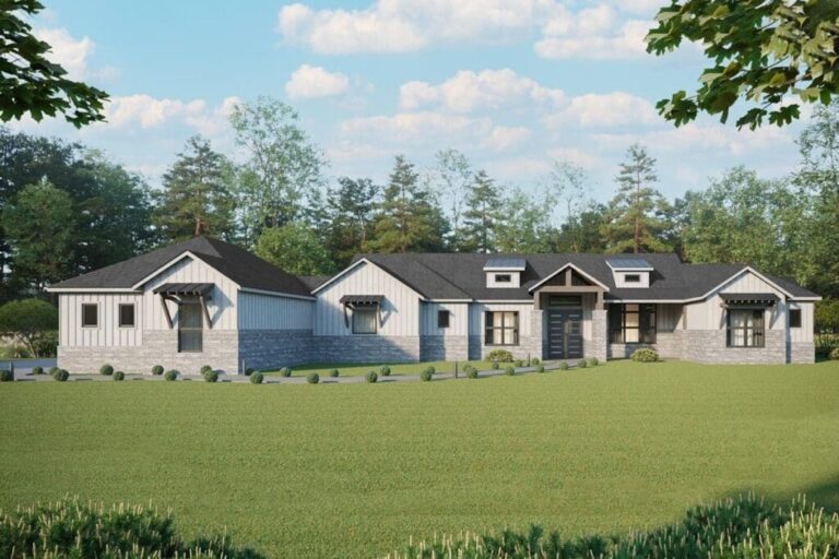 4-Bedroom 1-Story Contemporary Home with In-Law Suite (Floor Plan)