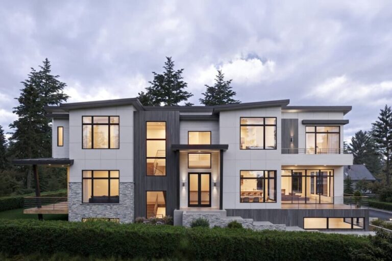 4-Bedroom Dual-Story Modern Northwest House with Elevator (Floor Plan)