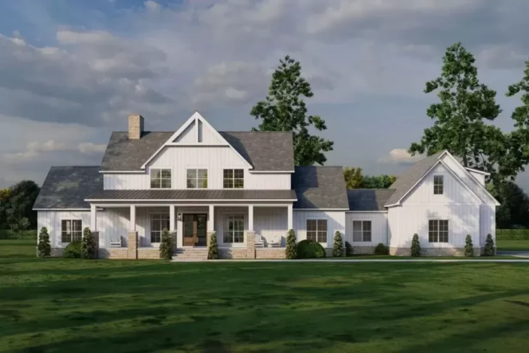 3-Bedroom 2-Story Modern Farmhouse with Bonus Room Above Garage (Floor Plan)