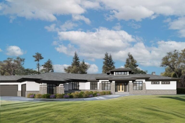 6-Bedroom One-Story Prairie House with Multiple Screened Porches (Floor Plan)