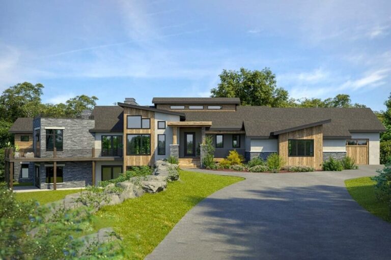 4-Bedroom Single-Story Modern Mountain House with Lower Level Luxury (Floor Plan)