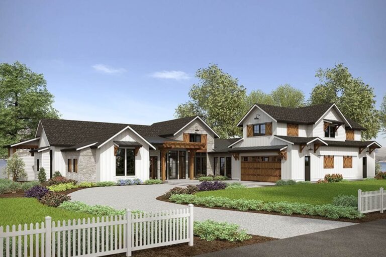 5-Bedroom 2-Story Elegant Farmhouse with Bonus Lower Level Living Space (Floor Plan)