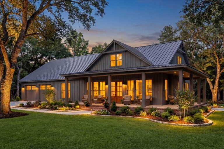3-Bedroom 1-Story Modern Farmhouse Barndominium with Open Layout and Massive Garage Space (Floor Plan)