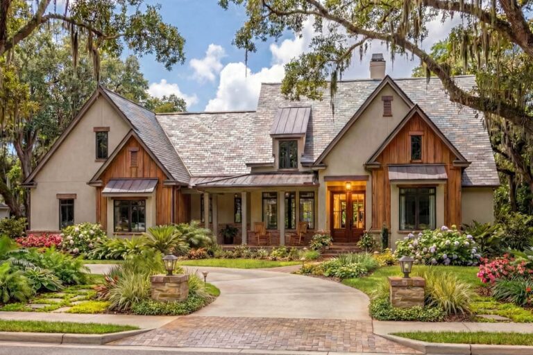 4-Bedroom 1-Story European Farmhouse with Vaulted Great Room and Bonus Space (Floor Plan)