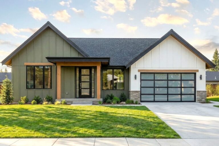 Flexible 4 Bedroom 1-Story Modern-Country House Plan with Expansive Rear Porch (Floor Plan)