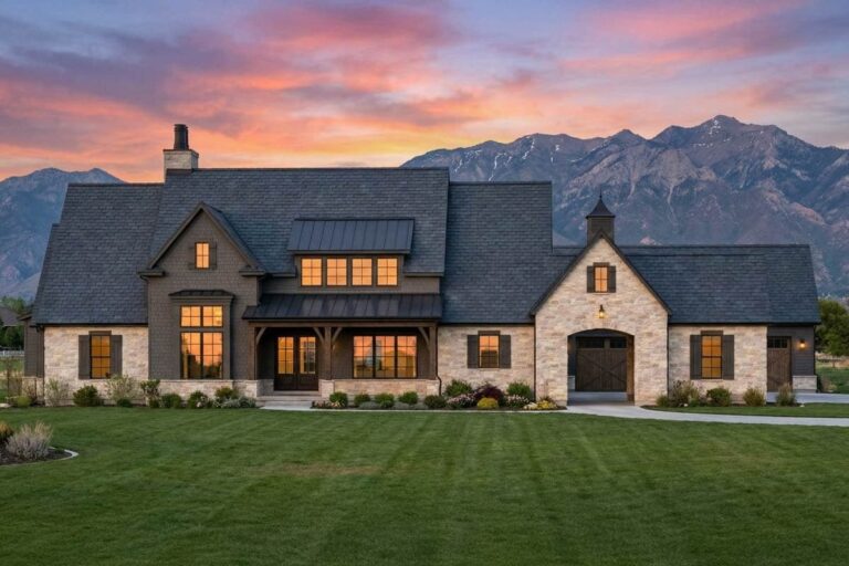 5 Bedroom 2-Story Modern Farmhouse with Main Floor Owner’s Suite and Front & Rear Garage Entry (Floor Plan)