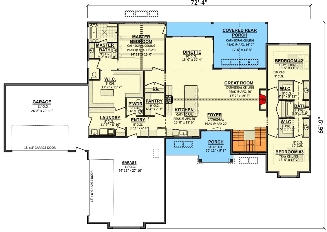 Plan 911072JVD: Modern Contemporary Farmhouse House Plan with 4-Car Garage and 2491 Square Feet - Floor Plan - Image #15 - Contemporary, Farmhouse, Modern