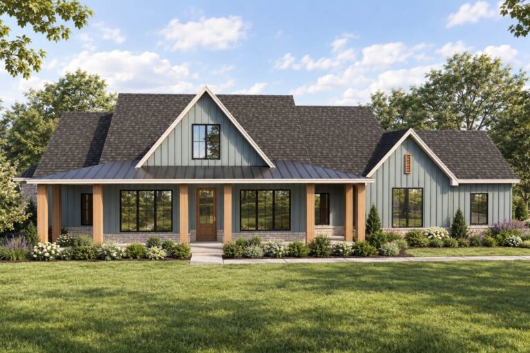 Plan 880025HLN: Modern Farmhouse House Plan with 3-4 Bedrooms and Spacious Porches - Image #1 - Country, Craftsman, Modern Farmhouse, New American