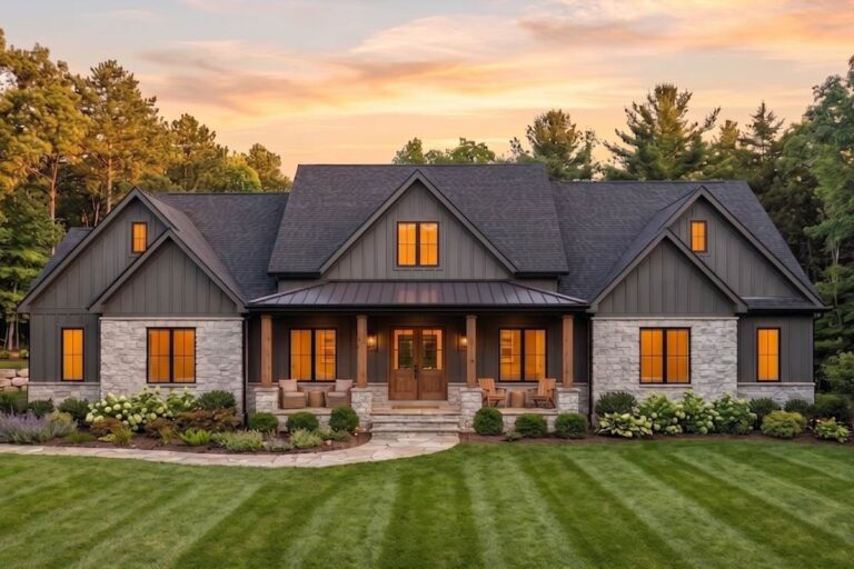 Plan 911080JVD: Spacious Modern Farmhouse House Plan with Three Bedrooms and Large Garage - Image #1 - Country, Craftsman, Farmhouse, Modern Farmhouse, New American